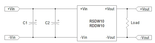 Application Circuit Diagram - MEAN WELL RSDW10 & RDDW10 DC-DC Converters